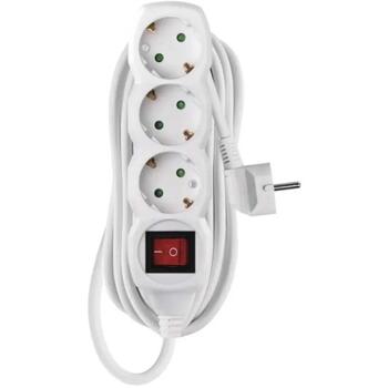 Emos Удлинитель P1325R, 5м, 3×2P+PE, PVC, 3680W, с выключателем, защита от детей (P1325R)