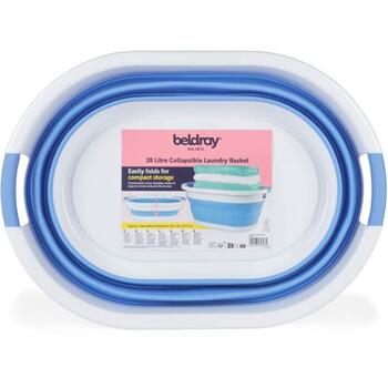 Beldray Корзина для белья LA034816CRNFPEU7, 28L, Синяя, Пластик, 62x45x27.5cm, Ручки для переноски (LA034816CRNFPEU7)