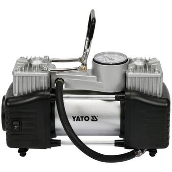 Yato auto kompresors YT-73462, 250W, 12V, 10bar, 60l/min, LED apgaismojums, manometrs, 5m šļūtene, 3m vads (YT-73462)