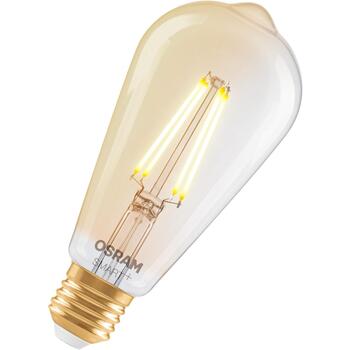 Osram светодиодная лампа SMART+ MATTER Filament Dimmable Classic Edison 53 824 Gold, E27, 6 Вт, 680 лм, 2400 К, Wi-Fi, диммируемая (4099854530104)