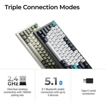 Keychron Q3 Max klaviatūra Q3M-M4, 80% TKL, RGB LED, Bluetooth 5.1, 87 taustiņi, Gateron Jupiter, 1000 Hz, USB Type-C (Q3M-M4)