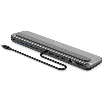 Digitus USB-C 8K док-станция DA-70919, 1x Ethernet, 2x HDMI, 1x USB-C, 3x USB-A, 100W PD (DA-70919)