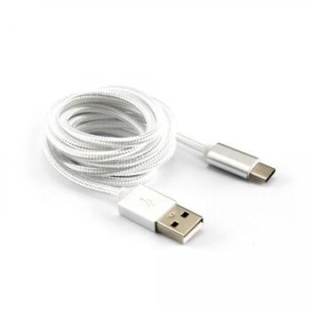 Sbox USB-TYPEC-15W USB-C кабель, 1.5м, белый, плетеный, 480 Мб/с, USB 2.0, 8.3x2.5мм (USB-TYPEC-15W)