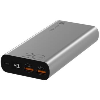 Navitel Lādētājs-akumulators PWR20 AL Silver, 20000mAh, 3.7V, 22,5W, USB-C 5V 2,6A, 9V 2A, 12V 1,5A, Mikro USB 5V 2A (PWR20 AL Silver)