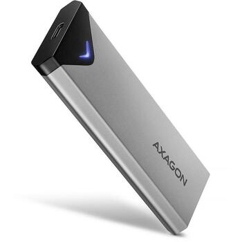 Axagon SSD корпус EEM2-UG2 10Gbps, M.2, Серебристый, USB-C кабель 20 см, 3 термопрокладки (EEM2-UG2)