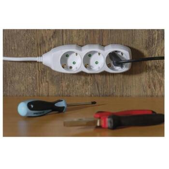 Emos Удлинитель P0622, 2м, 6x2P+PE, белый, ПВХ, 3680W, H05VV-F3G 1,0mm2, защита от детей (P0622)