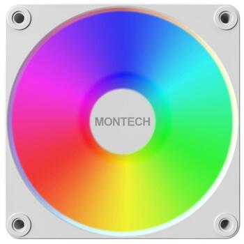 Montech Datora korpuss ventilators GF120R V2 ARGB PWM (W), 120mm, 1600RPM, 70.8cfm, HDB, balts (GF120R V2 ARGB PWM (W))