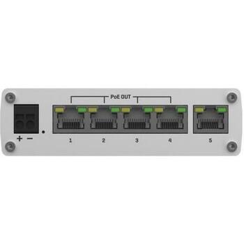 Teltonika коммутатор TSW101 5 портов 10/100/1000 PoE+ 2000 MAC адресов 10 Gbit/s IP30 9-30 V 4 PoE порта 30 W (TSW101)