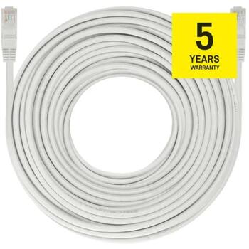 Emos UTP патч-кабель CAT5E S9130, 25 м, 8 проводов, RJ45/RJ45, серый, PVC, 1000 Base-T (S9130)