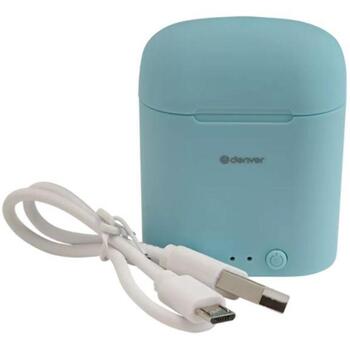 Denver Беспроводные наушники TWE-46 111191120280, 42г, Светло-голубой, Bluetooth 5.0, 3ч, 16Ω, Встроенный микрофон, Пылеустойчивые (111191120280)