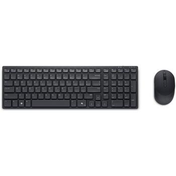 Dell Тихая клавиатура и мышь KM555 580-BBVV, Bluetooth, 2xAAA аккумулятор, 3 кнопки, QWERTY, черный, водоотталкивающий (580-BBVV)