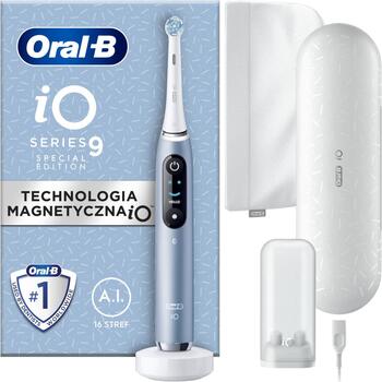 Oral-B elektriskā zobu birste iO9 Aqua Marine, magnētiskā piedziņa, 7 režīmi, 2 min taimeris, spiediena sensors, ceļojumu futrālis (iO9 Aqua Marine)