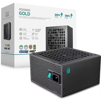 Deepcool 80 PLUS Gold barošanas bloks R-PQA00G-FD1B-JGEU-V1, 1000 W, 1 x 24 pin ATX, 2 x 8 pin EPS12V, 4 x 8 pin PCIe, 9 x SATA (R-PQA00G-FD1B-JGEU-V1)