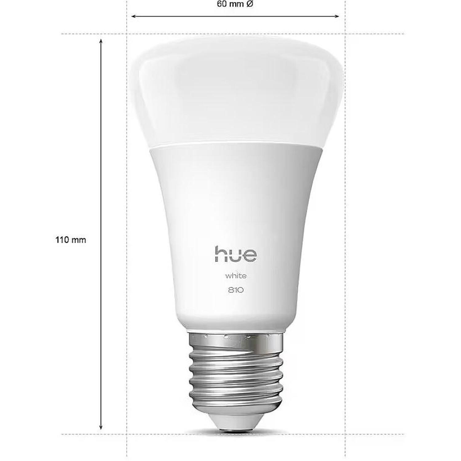 Philips Hue светодиодная лампа W 810 A60 2P EU 8721103072566, 7 Вт, E27, 810 лм, 2700 К, 220-240 В, Bluetooth, Zigbee, 2 шт (8721103072566)