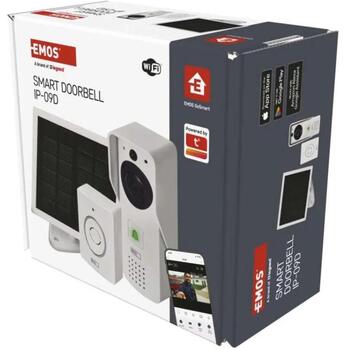 Emos Умный дверной звонок IP-09D H4030, 2x18650 аккумулятор 2200 мАч, 110°, IP44, ночное видение, возможность записи (H4030)