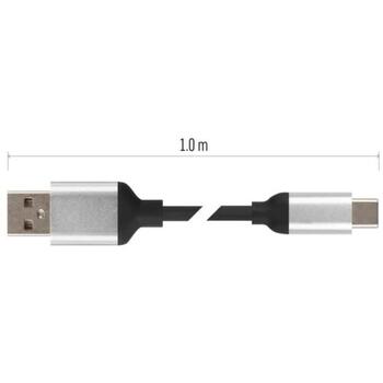 Emos Uzlādes un datu kabelis SM7025BL, 1m, melns, 2.0, A spraudnis - C spraudnis, 18W, 3A, 480Mbit/s (SM7025BL)