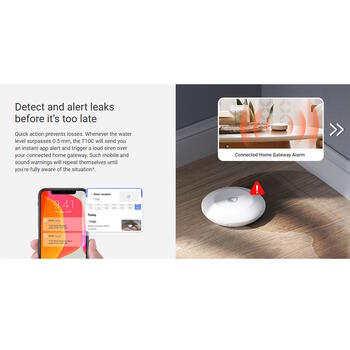 EZVIZ T10C датчик протечки воды CS-T10C, Zigbee 3.0, 0.5mm, IP67, CR2032, 1 год, Apple HomeKit, совместим с A3 (CS-T10C)
