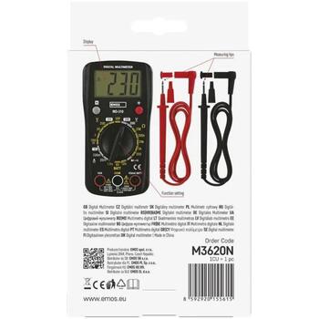 Emos Мультиметр MD-310 M3620N, 150 × 75 × 35 мм, 20 мА – 10 А, 200–300 В, 200 мВ – 300 В, 3,5 разряда, ручной, да, да, да (M3620N)