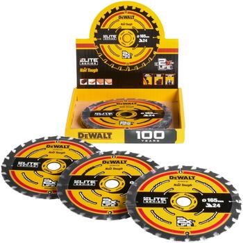 Dewalt Пила DT10400-QZ 165mm x 20mm 24T, эксклюзивная технология пластины, противоударный дизайн, ультраострые карбидные зубья (DT10400-QZ)