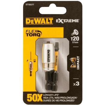 Dewalt triecienskrūvgriezis uzgaļu komplekts DT70538T-QZ 57mm T25, 3 gab., cieta tērauda, siltuma apstrāde, torsijas zona (DT70538T-QZ)