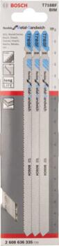 3 figūrzāģa asmeņi T 718 BF Bimet., Figūrzāģiem PRO METAL SANDWICH T718BF FIGŪRZĀĢA ASMENS, 2608636335, BOSCH (2608636335)