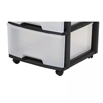 Curver система ящиков 0806772146, 3x20L, 37x39x61см, черный/прозрачный, пластик, на колесиках (0806772146)