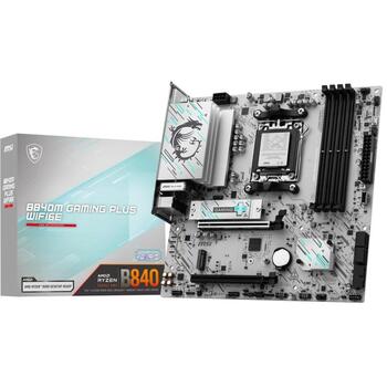 Msi mātesplate B840M GAMING PLUS WIFI6E, 243.8mm, 4xSATA, 2xM.2, 4xDIMM, 7.1 kanāli, Wi-Fi 6E, Bluetooth 5.3 (B840M GAMING PLUS WIFI6E)