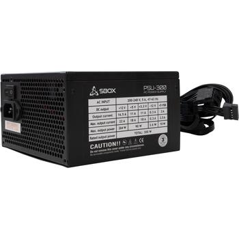 Sbox Barošanas bloks PSU-300/R, 300W, ATX, 1x24pin, 1x8pin, 1xPCI-E, 3xSATA, 1xMolex, 120x120mm ventilators (PSU-300/R)
