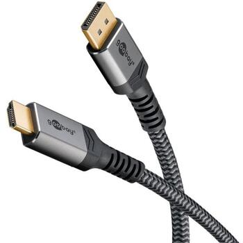 Goobay адаптерный кабель 65269, 2 м, серый, пассивный кабель, поддержка 4K60Hz, 18 Gbps (65269)