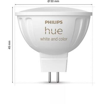 Philips Hue Лампочка WCA 12V MR16 8719514491403, 6.3 W, GU5.3, 400 lm, 25000 h, 2000-6500 K, Dimmable, Zigbee (8719514491403)
