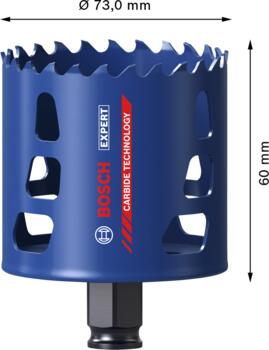 Karbīda caurumzāģis Tough Material 73mm, Urbjmašīnām/skrūvgriežiem, triecienurbjmašīnām/triecienskrūvgriežiem EXPERT MULTI MATERIAL PC PLUS CAURUMZĀĢIS, 2608900435, BOSCH (2608900435)