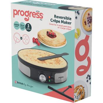 Progress Pankūku panna EK6696PVDE, 1000W, 30cm, nepiedegoša, temperatūras kontrole, ieslēgšanas/gatavs indikatori (EK6696PVDE)