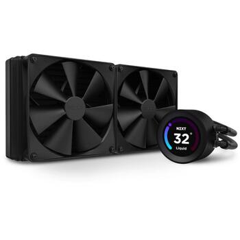 Nzxt CPU охладитель RL-KN28E-B1, 12V, 2x140мм вентиляторы, 2.75ммH2O, FDB, RGB вентиляторы, 6 лет гарантии (RL-KN28E-B1)