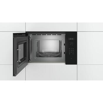 Bosch СВЧ-печь BFL524MB0, 20 л, 800 Вт, встраиваемая, черная, автоматические программы, сенсорное управление, легкая очистка (BFL524MB0)