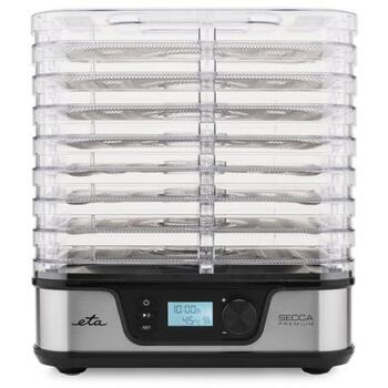 ETA Pārtikas žāvētājs ETA930190000 Secca Premium, 380 W, 8 paplātes, 35-75 °C, taimeris, LED displejs, ventilators, sudraba (ETA930190000)
