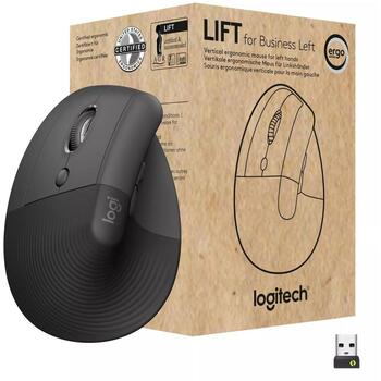Logitech Беспроводная Мышь Lift 910-006495, 4000dpi, 4 кнопки, оптический сенсор, вертикальная, беспроводная, LED (910-006495)