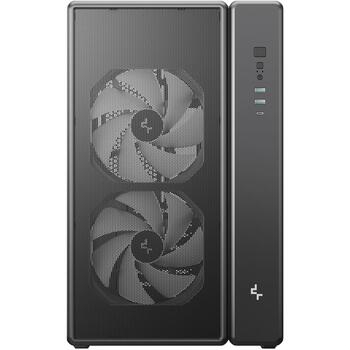 Deepcool datora korpuss CG590 MESH 2F R-CG590MESH-BKANA2-G, Mid Tower, melns, rūdīts stikls, 7 paplašināšanas sloti, 1+1x3.5