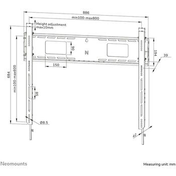 Neomounts sienas stiprinājums WL30-750BL18 55-98