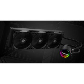 Genesis AIO šķidrumu dzesētājs, NLG-2320, 360 mm, 80 cfm, 3 ventilatori, PWM atbalsts, 2400 RPM sūknis (NLG-2320)