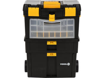 Vorel 78734 instrumentu kaste ar noņemamu organizatoru, 460x220x620/840 mm, PP, 2 riteņi, rokturis, sērija GRF (78734)