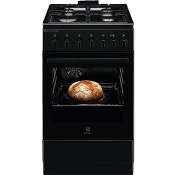 Electrolux LKK560010K газовая плита с электрической духовкой, 58л, 50см, черная, SteamBake, AirFry, AquaClean (LKK560010K)