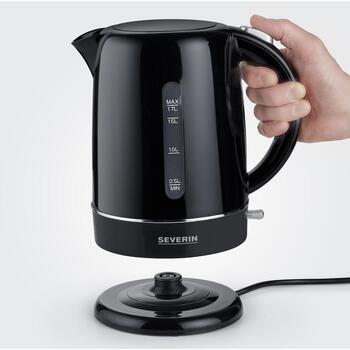 Severin WK 4322 электрический чайник, 2200 Вт, 1.7 л, пластик, дисковый нагревательный элемент, 360° подставка, автоотключение (WK 004322)