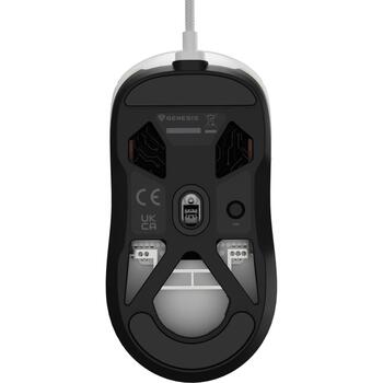 GENESIS Krypton 660 NMG-2190, spēļu pele, optiskā, USB Type-A, 12000 dpi, 6 pogas, RGB, balta (NMG-2190)