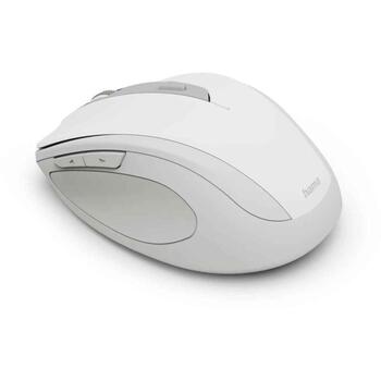 Hama беспроводная оптическая мышь WM-400 001730780000, 1600 DPI, 2.4 ГГц, 10 м, 6 кнопок, USB Type-A, эргономичная, тихая, белая (001730780000)