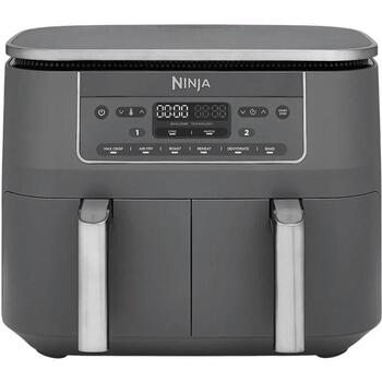 Ninja Dual Zone DZ300EU karstā gaisa fritieris cepšanai un gatavošanai 2470W 7.6L 2x3.8L 6 programmas līdz 240°C Dual Zone pelēks (DZ300EU)