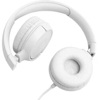 JBL Tune on-ear austiņas ar USB, baltas (JBLT520CWHT)