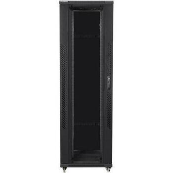 Lanberg Напольный шкаф FF01-8242-12B, 800mm, 1200mm, 42U, 800kg, Стеклянная дверь, IP20, 4 вентилятора (FF01-8242-12B)