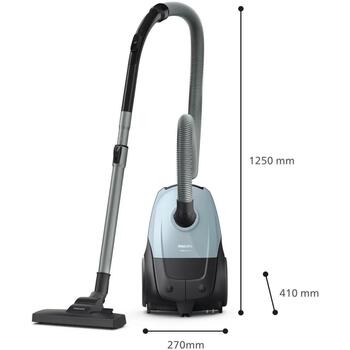 Philips пылесос XD1142/10, 800 W, 3 L, цилиндрический, сухая уборка, мешок для пыли, HEPA фильтр, 77 дБ (XD1142/10)