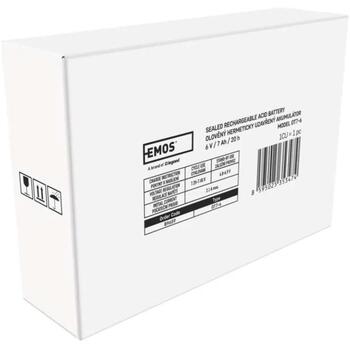 Emos SLA Аккумулятор B9659, 6 V, 7 Ah, Faston 4,7 мм, AGM, 1 шт., 5 лет, без обслуживания, электронные системы безопасности (B9659)