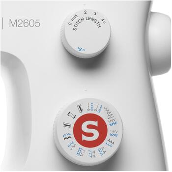Singer Šujmašīna M2605, 12 šuvju, regulējams šuves garums, LED gaisma, brīva roka, metāla rāmis (M2605)